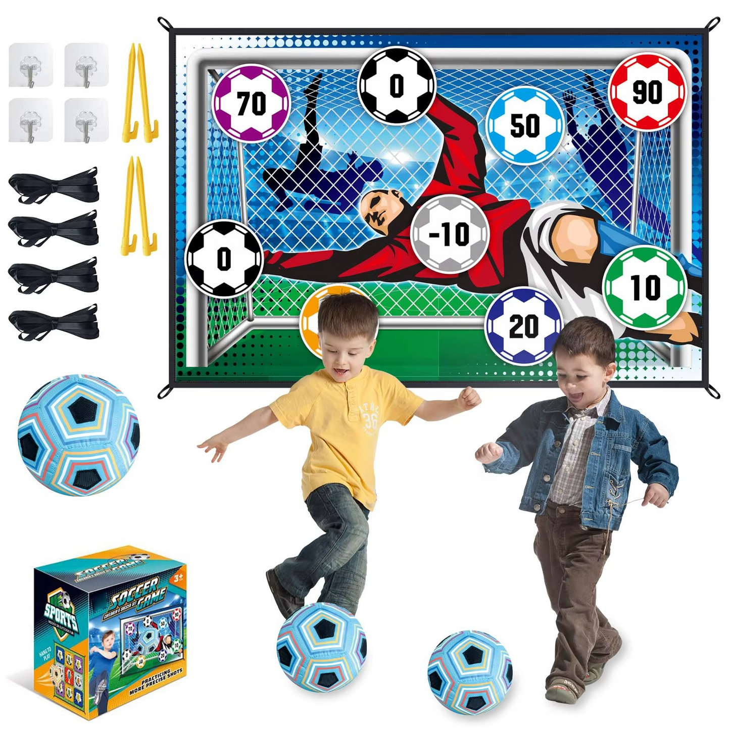 Kit de Football pour Enfants – Le Jeu d'Activité 2-en-1 (Intérieur & Extérieur)